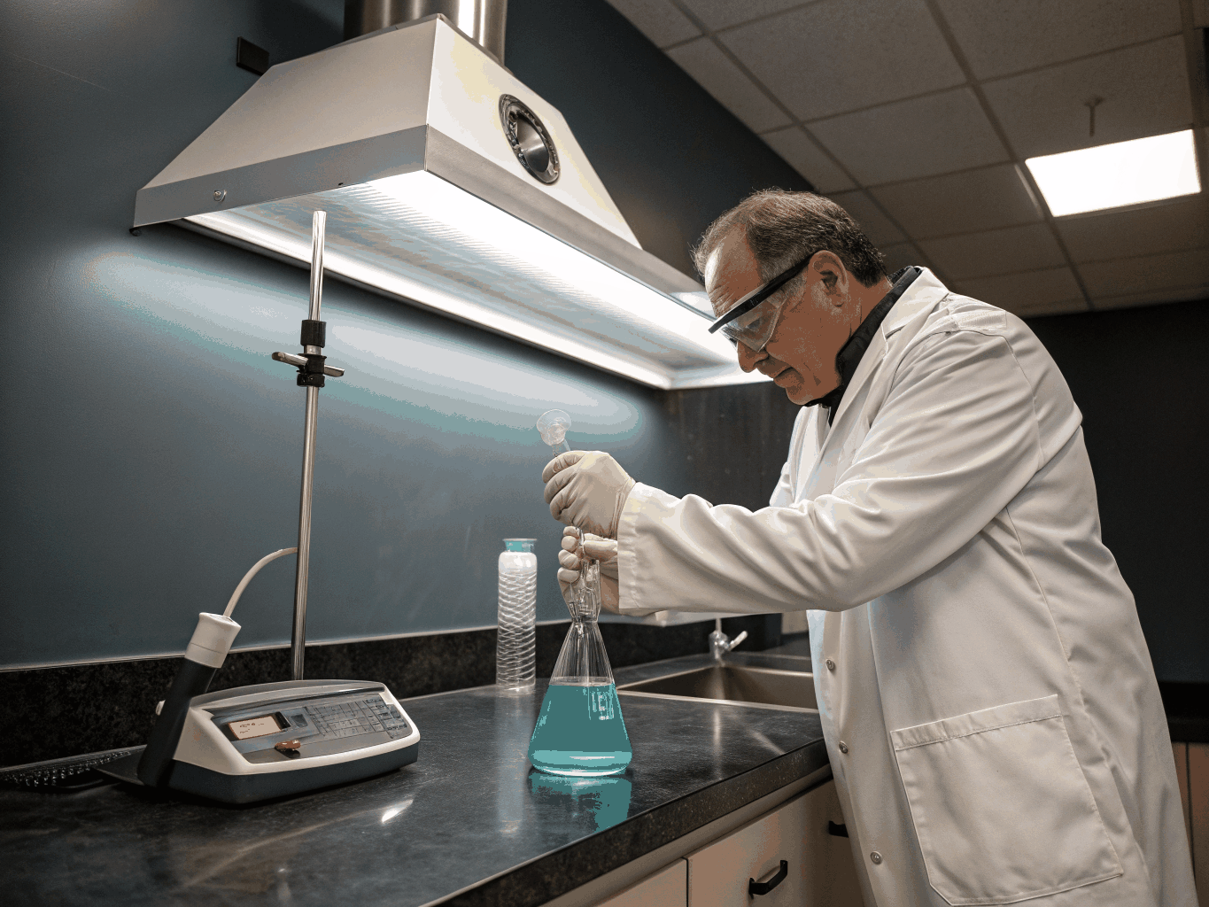 Scientist performing in-vitro lab tests